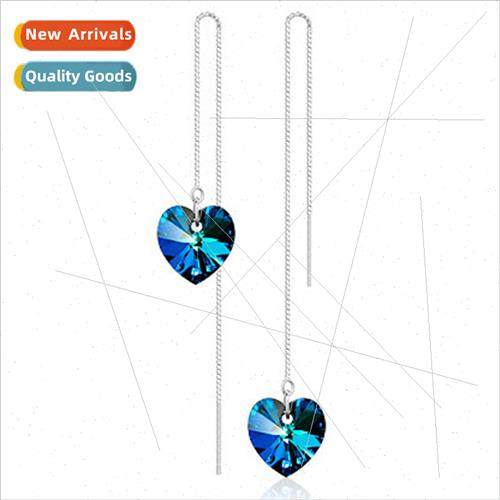 Europe Ocean Heart Dangling Earrings Earrings Earrings Wire - 实物图