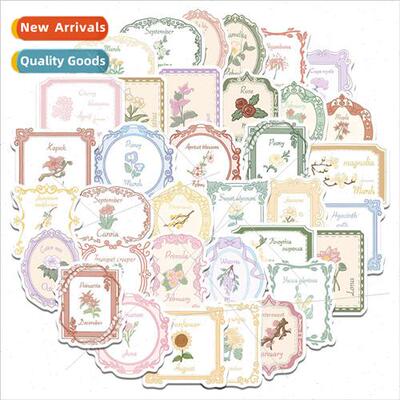 50 vintage plant illustrated stickers luggage cell phone cas
