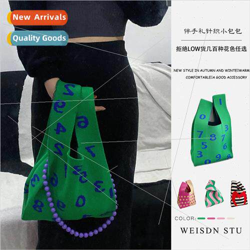 Round Polka Dot Stripe Color Collision Black Whe Handbag Lar