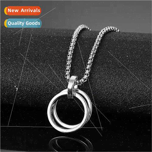 Fashion Stainless Steel Necklace Hundreds Alloy Double Ring
