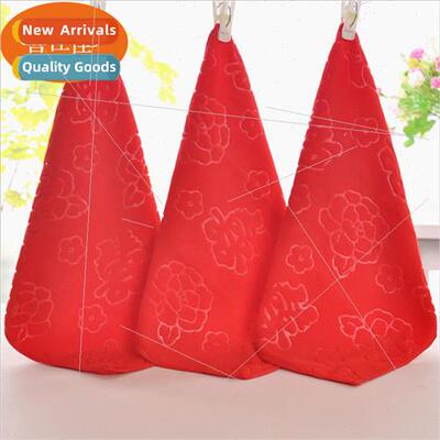 Microfiber square towel thickened absorbent embossed embroid