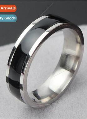 Stainless steel jewelry high fashion black oil drip ring  lo
