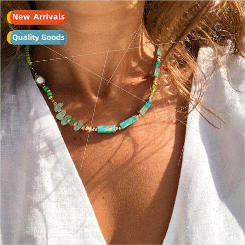 Design mi beads semi-precious stones beach agate beaded neck