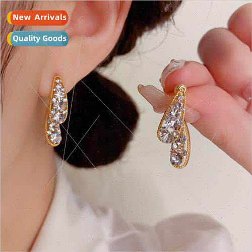 Korea exquise bee after wear full diamond water drop earring