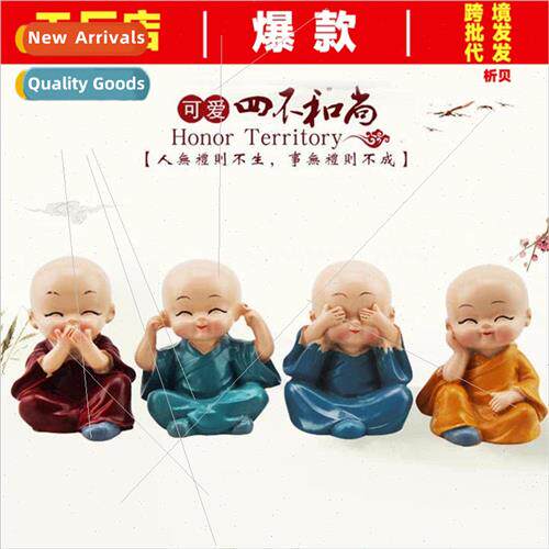 Car ornament creative cute four not small monk ornament peac