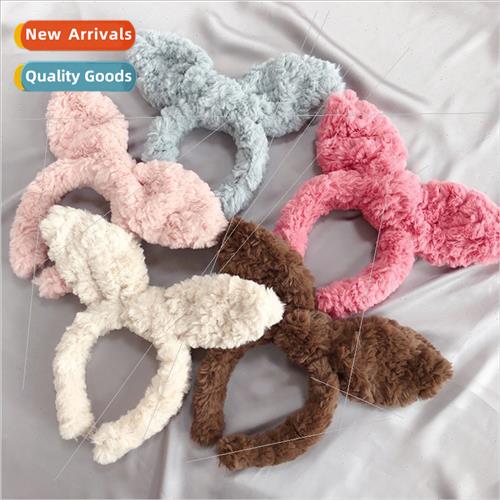 Korea new sweet lovely large butterfly hairpin plush rabb ea