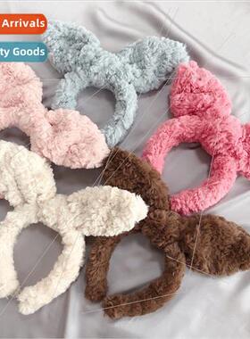 Korea new sweet lovely large butterfly hairpin plush rabb ea