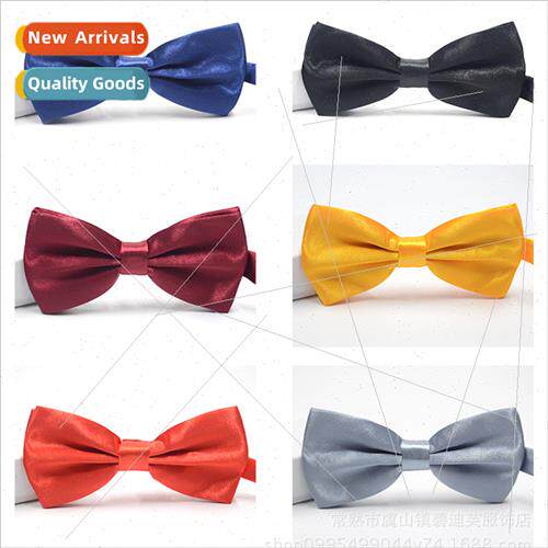 Men Korean mal solid color glossy bow tie fashion men busine