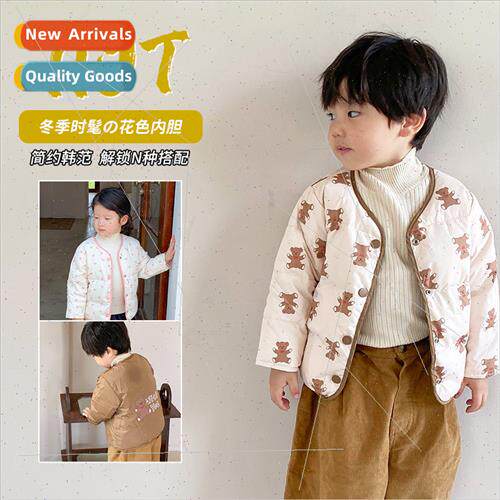 Childrens 2023 Floral Down Inner Boys Jacket Girls Cute Down