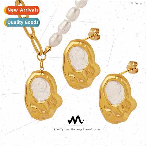 French Elegant Enamel Drip Oil Shaped Irregular Pendant Neck