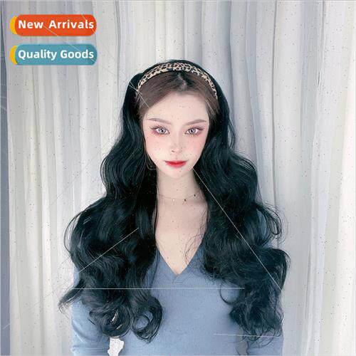 wigs 适用women hair bands one-piece half head set long curly
