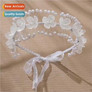 acrylic flowers pressed Europe bands headdress hair bridal