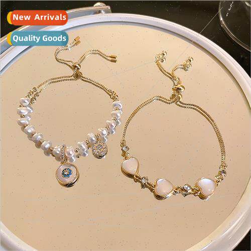 Electroplated cat eye stone flower bracelet Korea fashion st