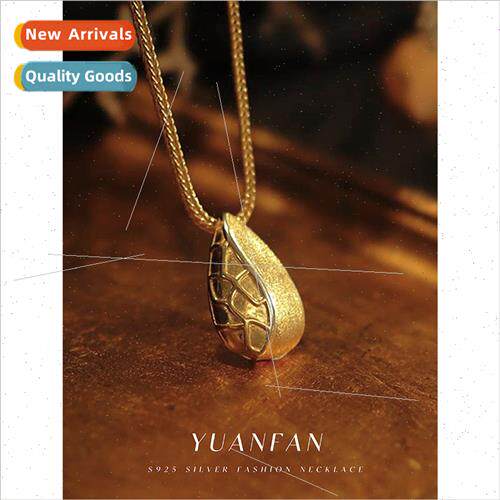 925 silver Vintage Asymmetrical Water Drops Necklace Women c