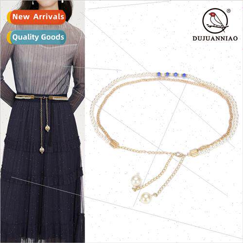 Korea pearl multi-layer waist chain female dress shirt women