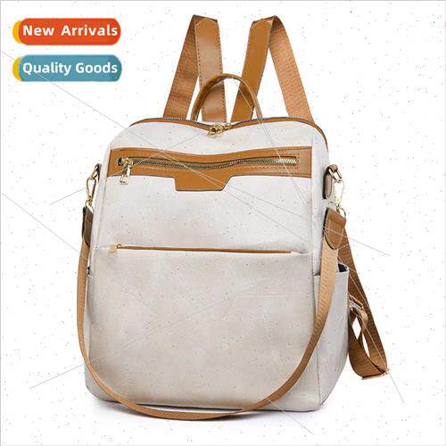 pu ladies backpack large capacy collision color retro ladies