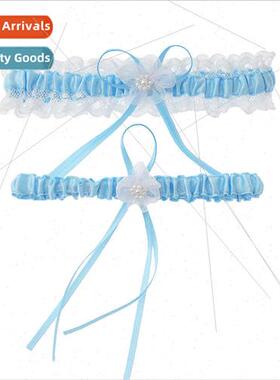 LW47 Bridal Lace Garter Europe Bow Blue Legwear Wedding Wedd