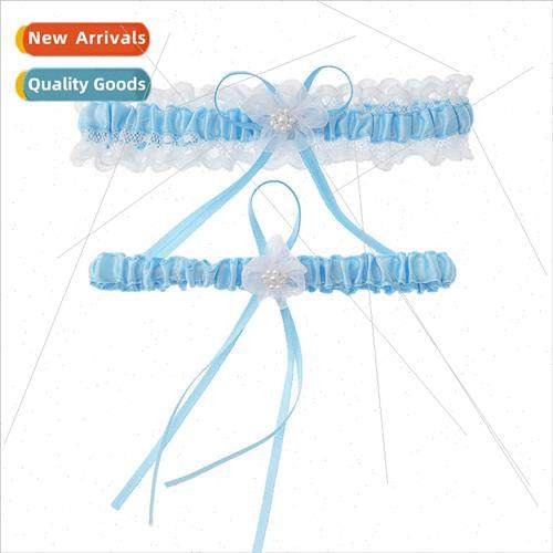 LW47 Bridal Lace Garter Europe Bow Blue Legwear Wedding Wedd