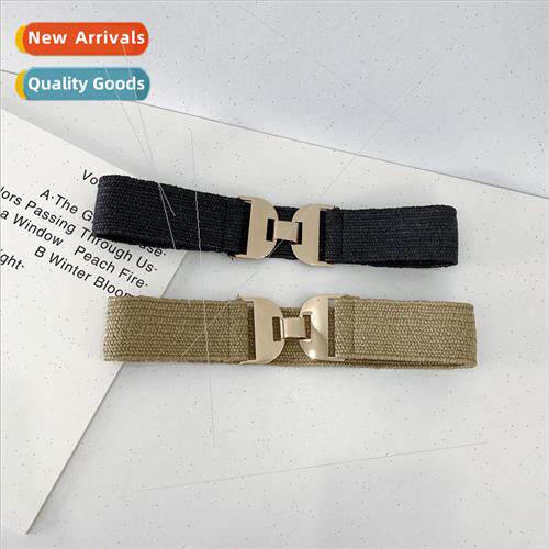 Golden hook buckle belt female decorative waistband skirt re