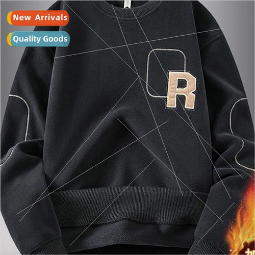 Autumn winter new men round neck padded thickened Auli velve