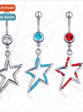 Europe diamond navel ring navel nail fashion piercing jewelr