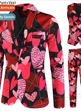 2023 New Valentine Day 3D Printed Su Vest Trousers Set 3pcs
