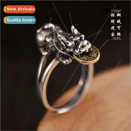 Copper money men ring vintage Thai silver new wealth tide me