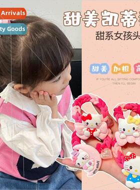Children cute kt cat hair rope pink cartoon braided thick he