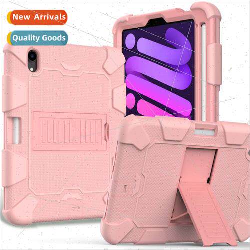 适用iPadmini6 color clashing stcase pc+silicone triple drop-
