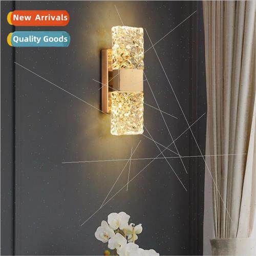 Modern simple light luxury glass wall lamp living room backg
