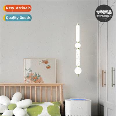 Modern simple bedroom bedside chandelier Scandinavian cream