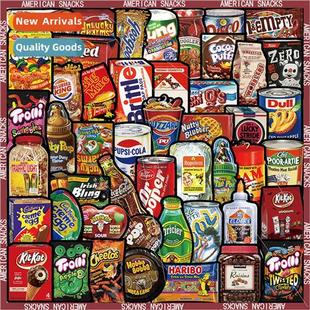 48 sheets classic American snacks handbook stickers waterpro