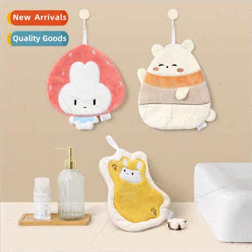 Cartoon cute hanging hand towel double thickened kchen bathr