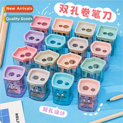 Childrens cartoon double-hole pencil sharpener Pupils creati