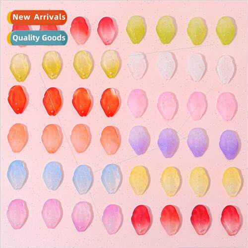 20 glass gradient fat petal pendant accessories diy handmade