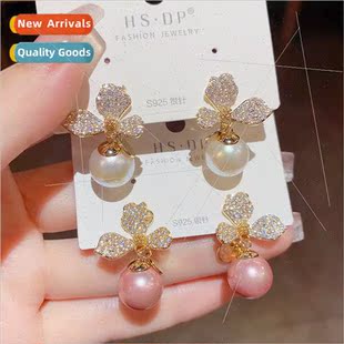Earrings Korea Pearl Flower Celebry Fashion