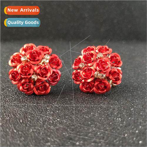 New Korean flower earrings temperament wild rose ear buckle