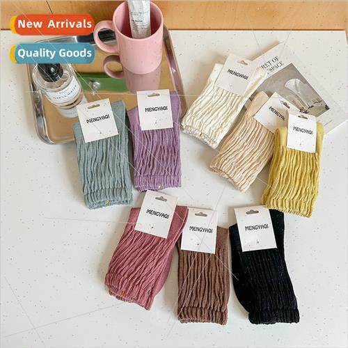 New stacked socks mid-calf socks autumn winter work retro Ja