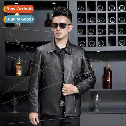 Men jacket leather leather jacket male Haining new head laye