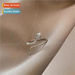 Snake ring female niche cold wind open index finger colorles
