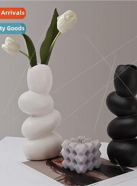 Europe abstract art sculpture egg vase pebble flower arrange