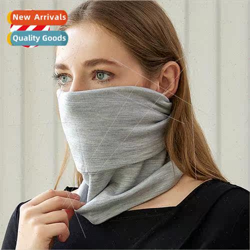 Autumn winter new pure wool warm neck scarf female thickened
