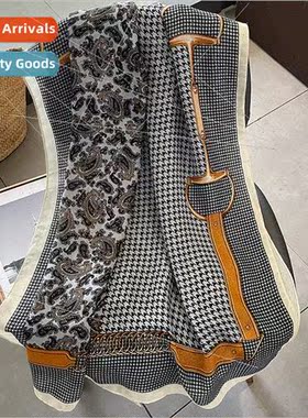 Korean  thousbirds grid fashion scarf female oversized summe