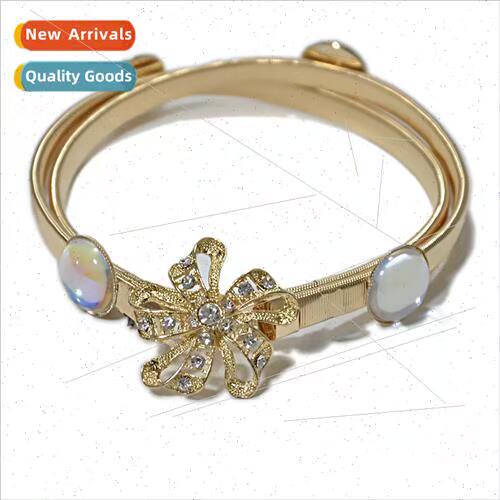 Women Metal Spring Waist Chain Women Fashion Hundred Crystal
