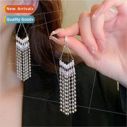 lver Zirconia Tassel Earrings che Atmosphere Long Earrings F