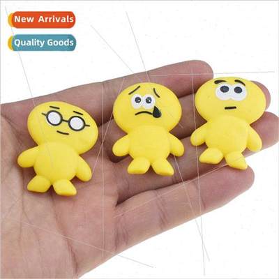 TPR soft plastic expression people yellow model doll toys st