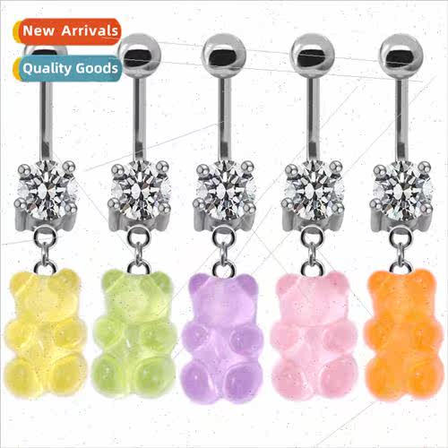 Europe Bear Belly Button Ring Animal Belly Button Ring Navel