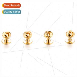 Gold twist cufflinks French dress lapel buttons Selected jew