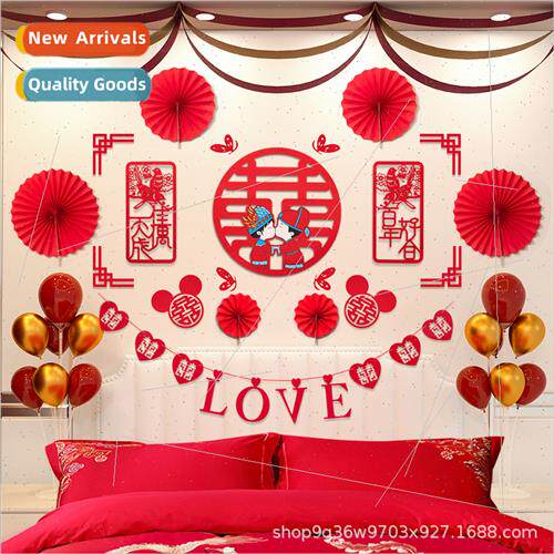 men bedside room pull flowers wedding decoration new room be