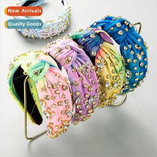 bands diamonds tie full knot wide hair fabric dye new Europe